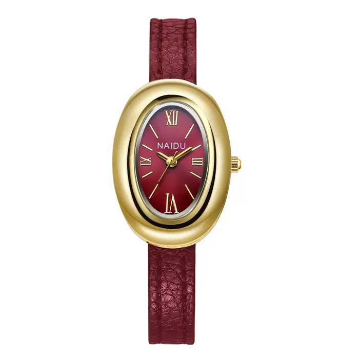 Montre à bracelet en cuir rétro artistique