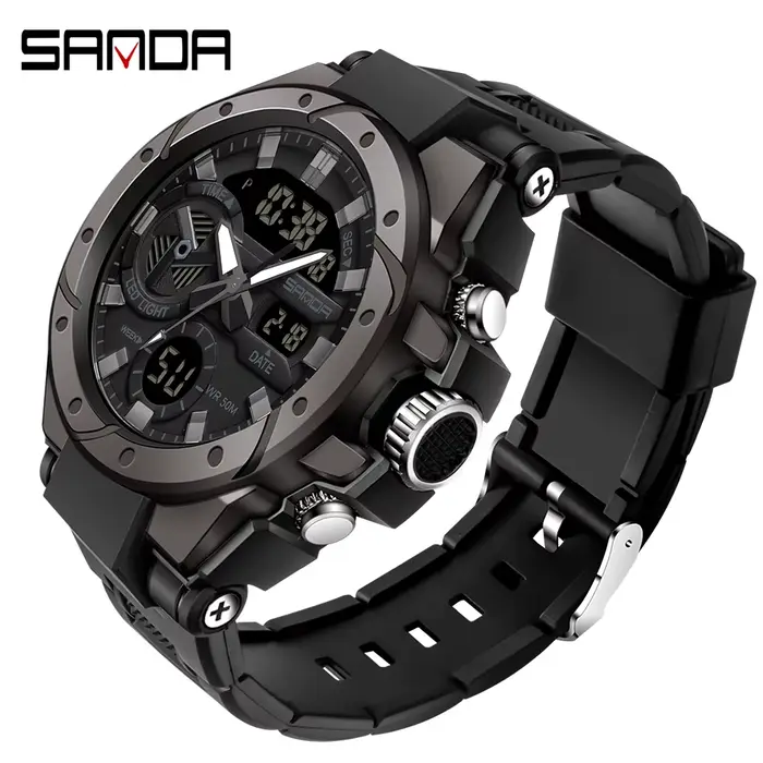 Dulo-Montres Militaires G-Style pour Homme, Horloge de dehors, Marque de Luxe, Analogique, Choc, Mon