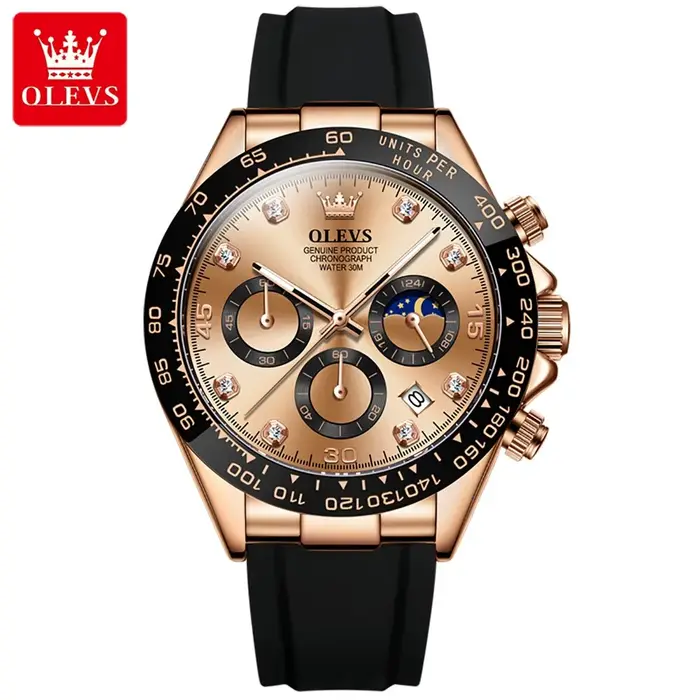 OLEVS-Montre à Quartz de Luxe pour Homme, Étanche, Shoous, Marque Supérieure, Date, Chronographe, de