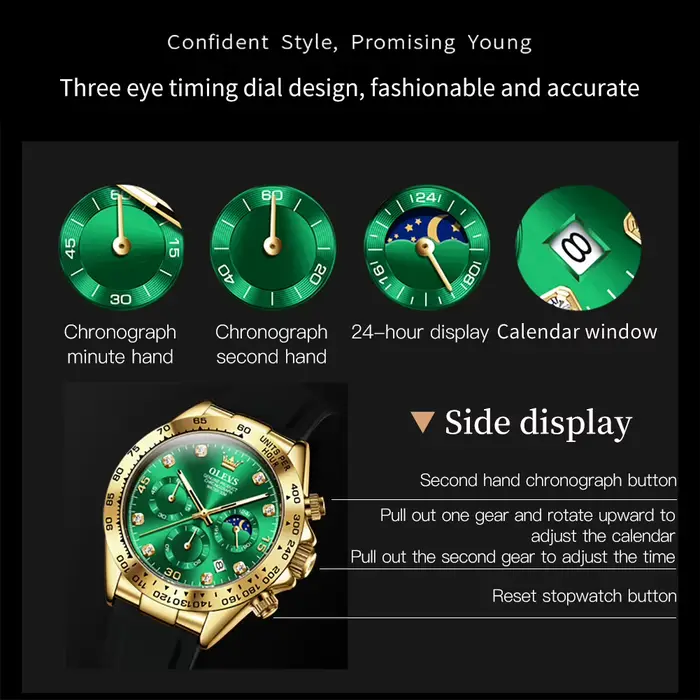 Montre-bracelet à quartz étanche pour homme