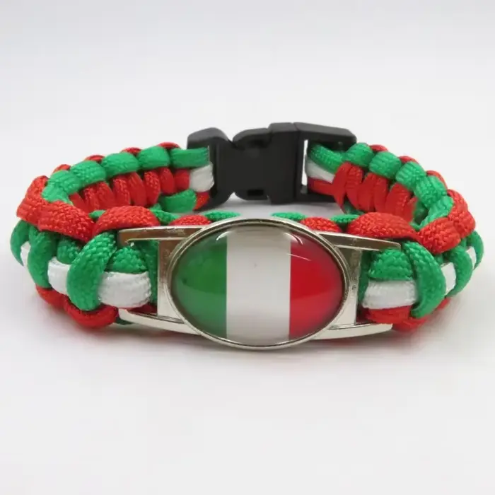 Bracelet personnalisé SANDEI en verre et alliage de zinc rougeâtre, dragon vert, marquage à chaud, rouge rouille, vert foncé pour homme et femme occasions spéciales