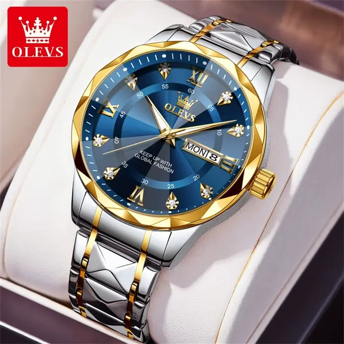 Montre à quartz OLEVS 5609 pour homme, marque haut de gamme, luxe, originale, lumineuse, avec affich
