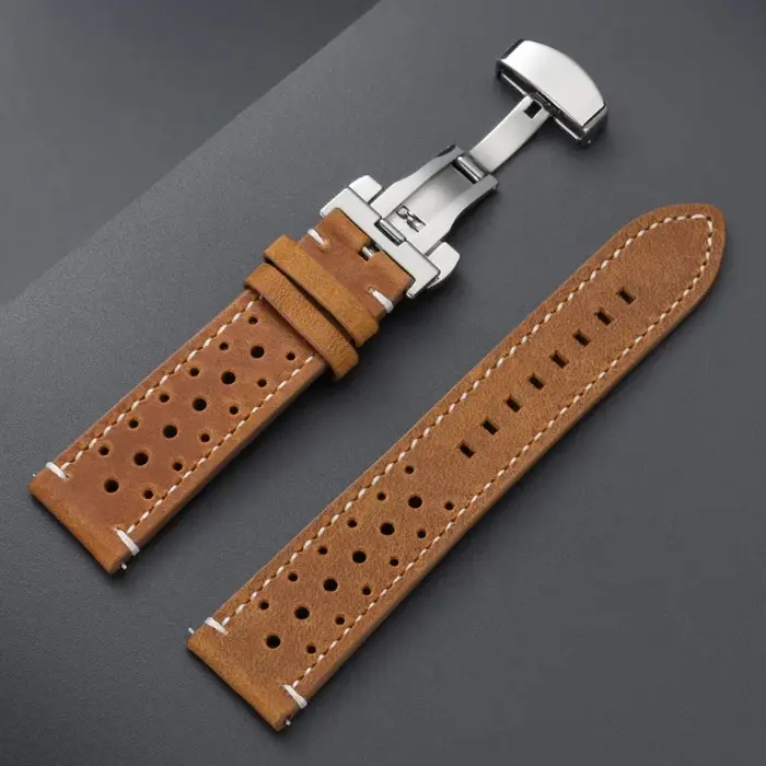 Bracelet de montre en cuir fait main vintage 18/19/20/21/22/24mm à libération rapide