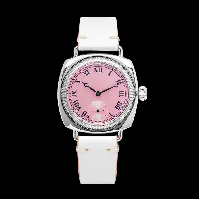 Montre THORN en forme d'oreiller avec bracelet en cuir pour homme et femme occasions spéciales quartz rétro élégante à offrir