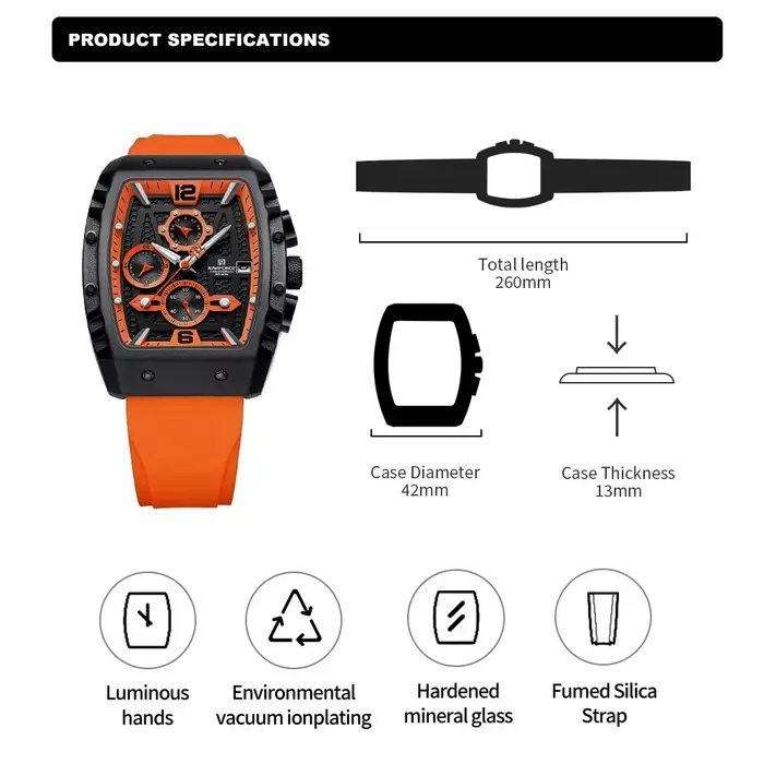 2025 nouvelle montre-bracelet homme NAVIFORCE haut de gamme qualité étanche chronographe montre à Quartz pour hommes