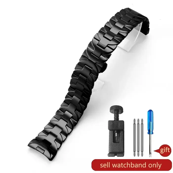 Pour Panerai Luminor série argent noir 24 22mm Pam 441111 Bracelet de montre en acier inoxydable solide antirouille