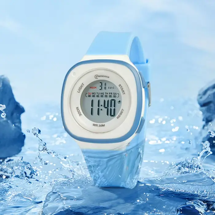 Montres enfants étanche violet numérique