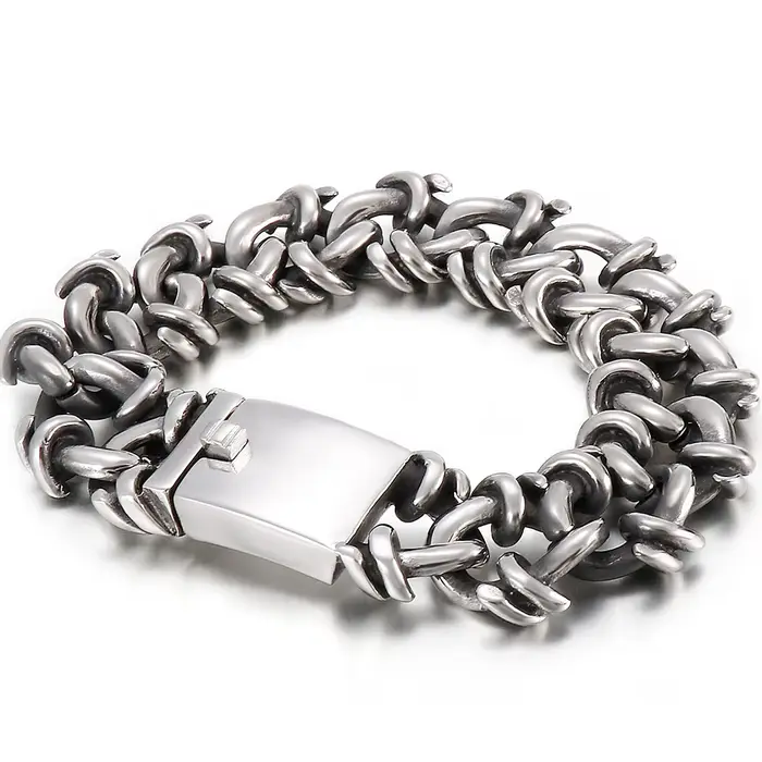 Bracelet en acier inoxydable pour hommes, 20MM, 316L, bracelets à chaîne, bijoux masculins, Iron Man