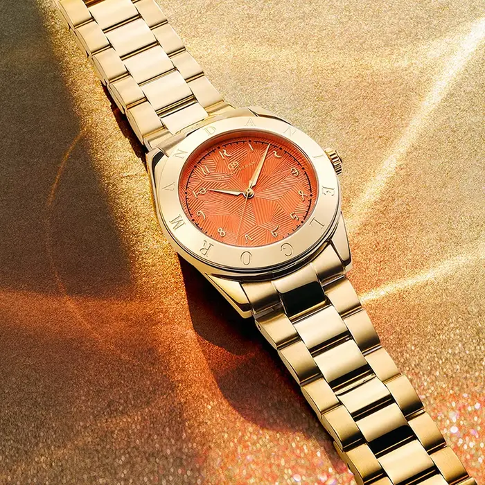 Montre Daniel Gorman Dopamine Series Bracelet Doré Cadran Coloré Luxe Pour Femme Occasions Spéciales