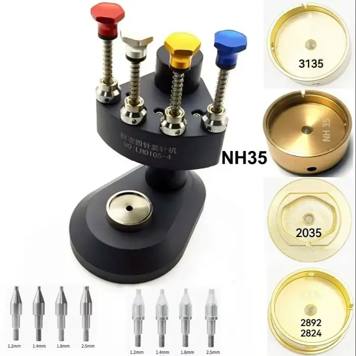 Outil de réparation de montre presse-aiguilles NH35 pour horlogers et amateurs avec conseils d'entretien polyvalents pour divers mouvements horlogers