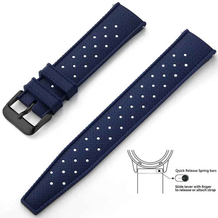 Bracelet de montre en silicone tropical à libération rapide