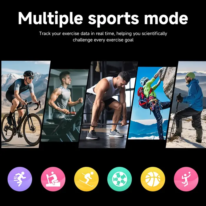 Montre connectée SIMSONLAB avec fond d'écran personnalisable, appel Bluetooth, caméra à distance, grande autonomie, lampe torche, idéale pour le sport, cadeau pour hommes et femmes occasions spéciales