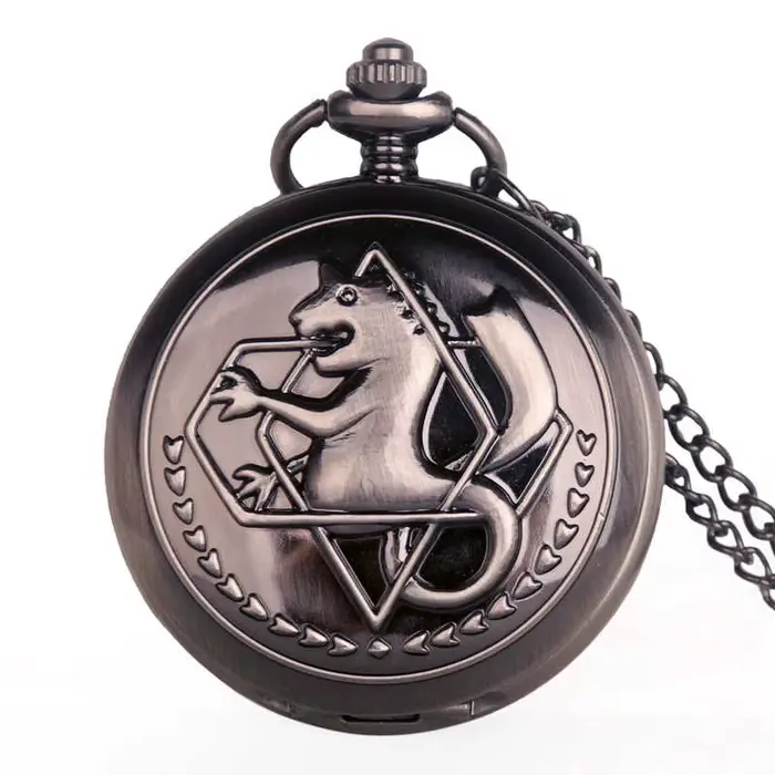 Montre de poche à Quartz Antique FullMetal alchimiste Edward Elric Cosplay avec pendentif collier ho