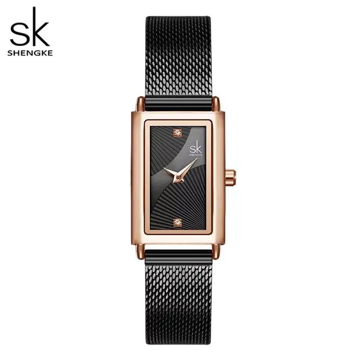 Shengke femmes montres mode genève concepteur dames montre de luxe marque Rectangle Quartz or montre-bracelet cadeaux