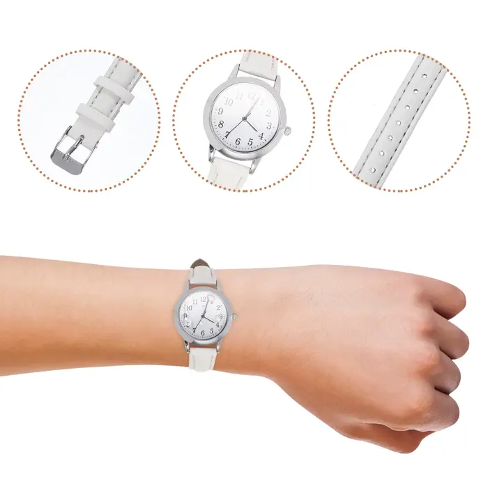Montre montres de mode élégante pour femmes dames Bracelet chronographe étanche blanc