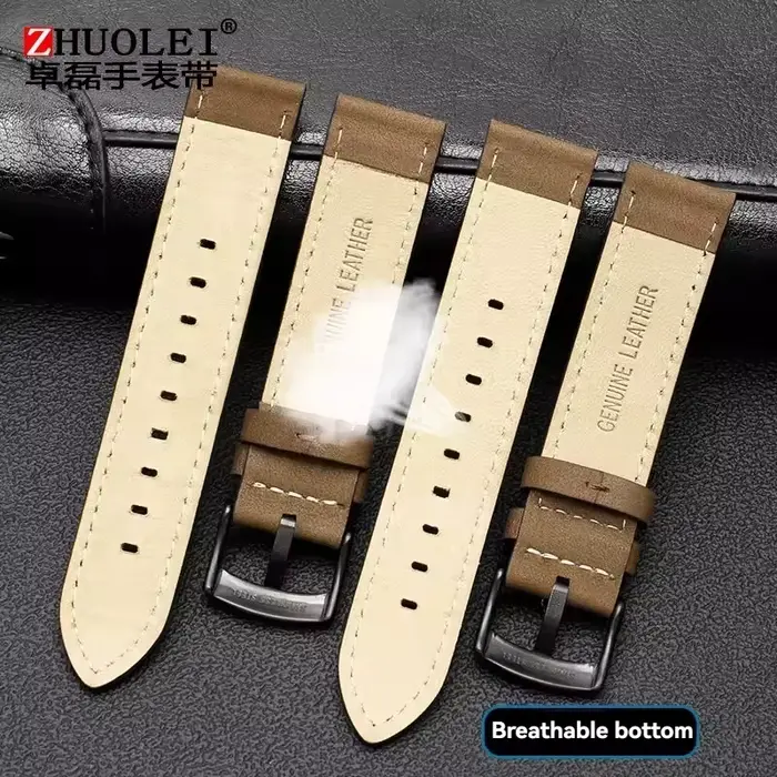 20 22mm Bracelet de montre en cuir véritable pour Timex T49963 T49905 T49953 série d'expédition rétro mat