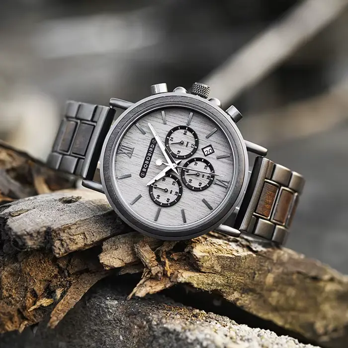 BOBO BIRD Montre-bracelet en bois pour homme