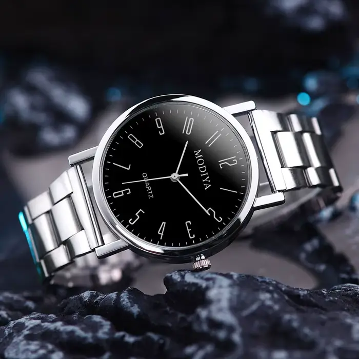 Montre décontractée yolako en alliage avec mouvement à quartz pour hommes, bracelet fermoir pliant, design fashion, résistance à l'eau limitée, pour diverses occasions et styles
