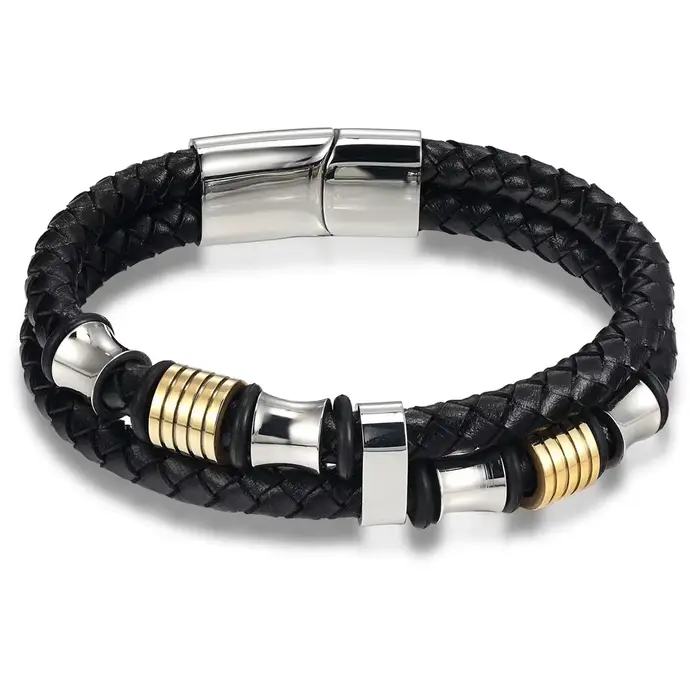 XQNI accessoires de luxe Bracelet hommes cadeau de mode noir Bracelets en cuir véritable bricolage c