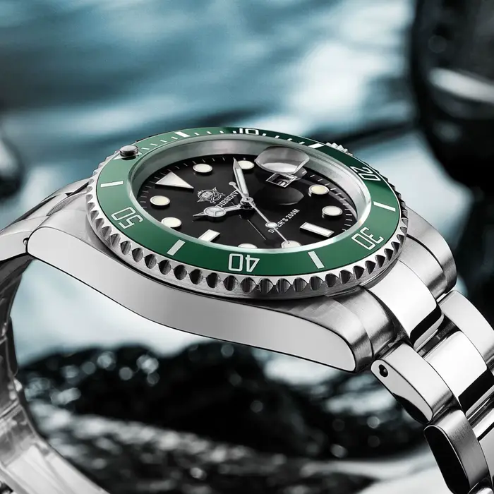 ADDIESDIVE 41mm montre à Quartz pour hommes montre-bracelet en verre bombé lunette en céramique étanche 200m montres en acier inoxydable Super lumineuses
