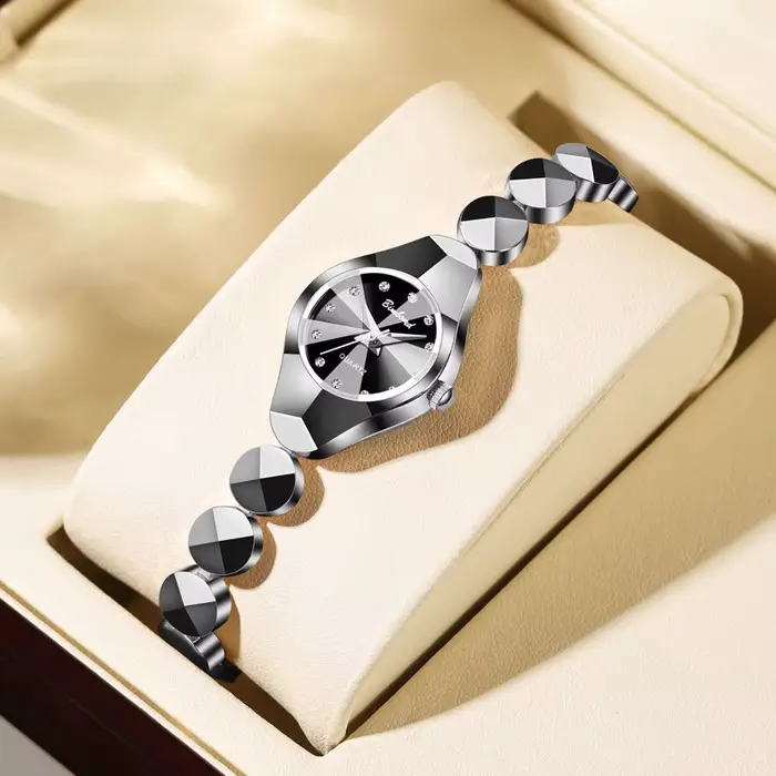 Montre-bracelet de luxe pour femme, montre élégante en acier allié, bracelet habillé pour femme, pet