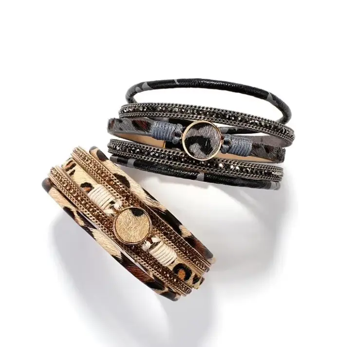 YLWHJJ marque bohème léopard cuir Bracelets pour femme 2020 mode