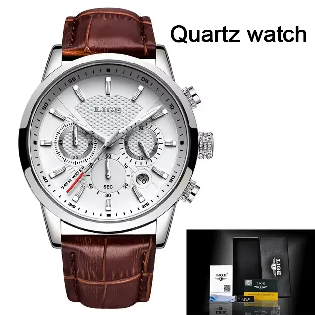 LIGE marque rétro mécanique montre-bracelet Tourbillon montre automatique Sport horloge en cuir déco