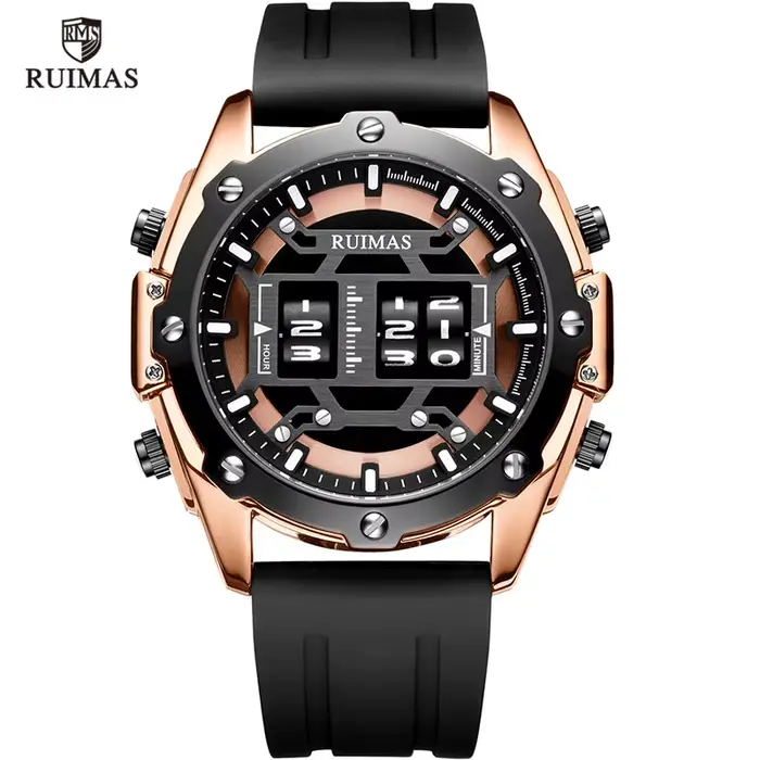 RUIMAS – montre-bracelet de luxe à Quartz numérique pour hommes