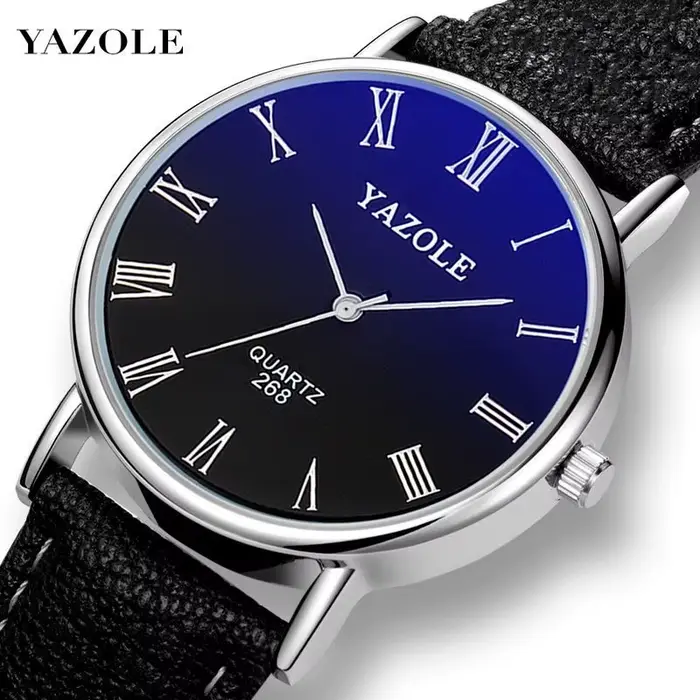 Montre TINUORA décontractée et élégante en alliage avec bracelet en cuir pour hommes occasions professionnelles et détentes