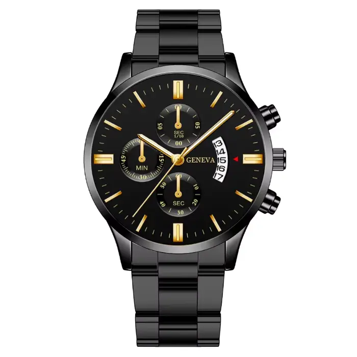 Montre à quartz avec bracelet en acier