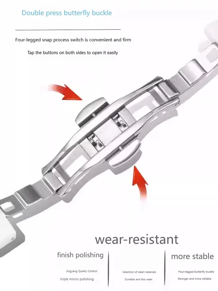 Bracelet de montre en céramique forme de baril pour homme et femme résistant à l'eau adaptable à différentes montres occasions spéciales