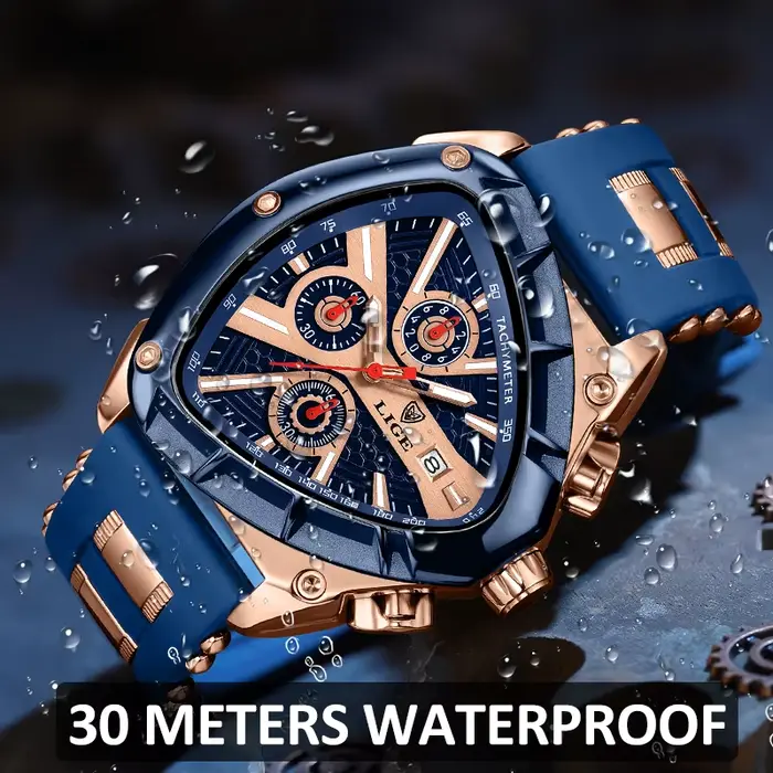 Montre-bracelet à quartz étanche pour homme