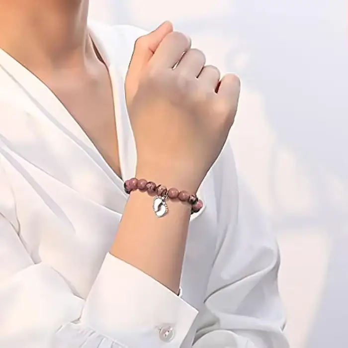 Bracelet perlé en pierre naturelle pour femme enceinte