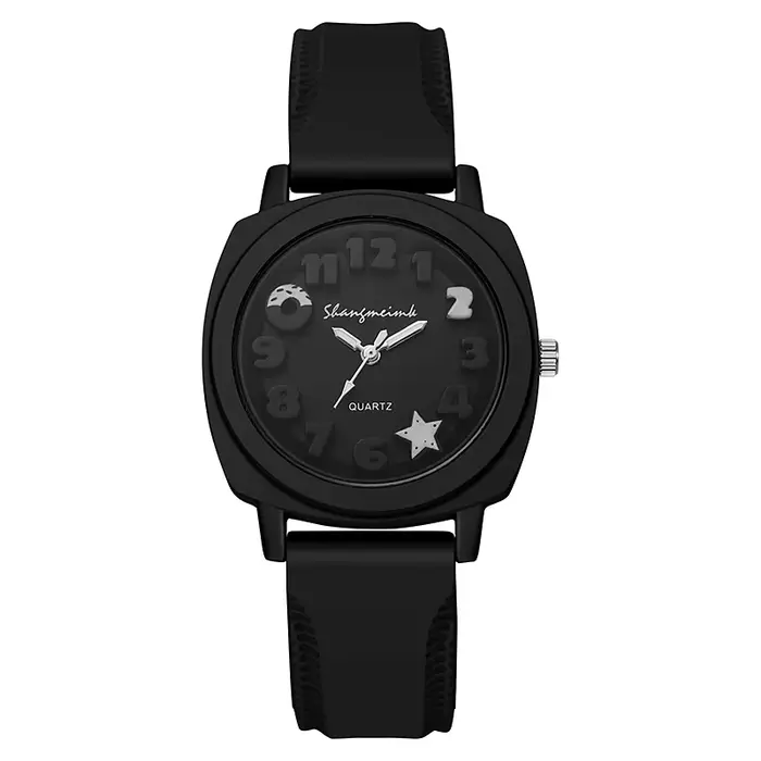 Montre élégante et décontractée carrée simple couleur bonbon pour femme occasions spéciales quartz mouvement silicone bracelet style casual