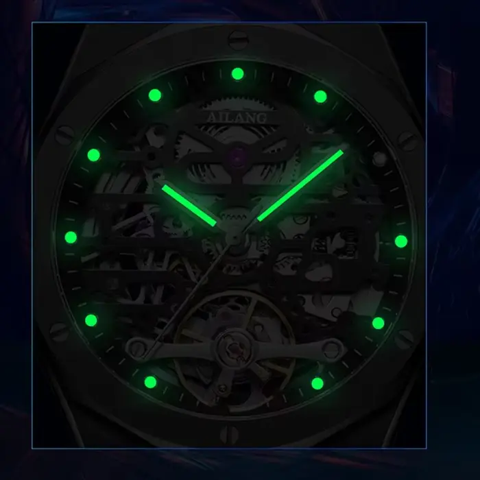 Montre Daniel Gorman automatique à remontage mécanique avec mouvement tourbillon pour homme résistante à l'eau et adaptée aux occasions sportives et élégantes