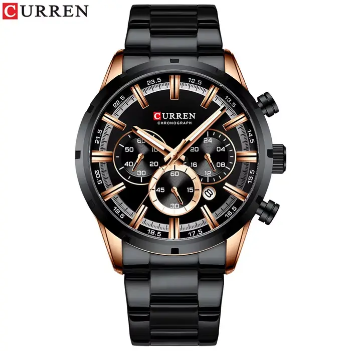 Curren montre pour hommes cadran bleu bracelet en acier inoxydable Date hommes d'affaires montres ét