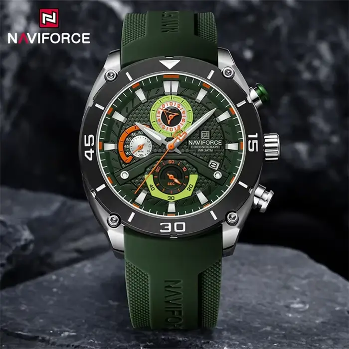 NAVIFORCE montre de Sport pour hommes montre-bracelet à Quartz étanche chronographe horloge militaire avec lumineux Reloj Hombre cadeau masculin 2024