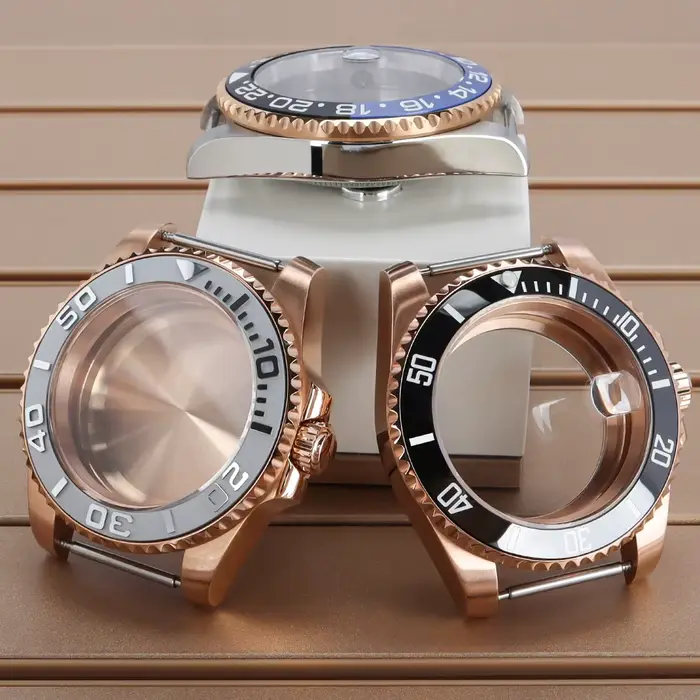 Boîtier de montre pour femme en or rose 40 mm pour cadran de 28