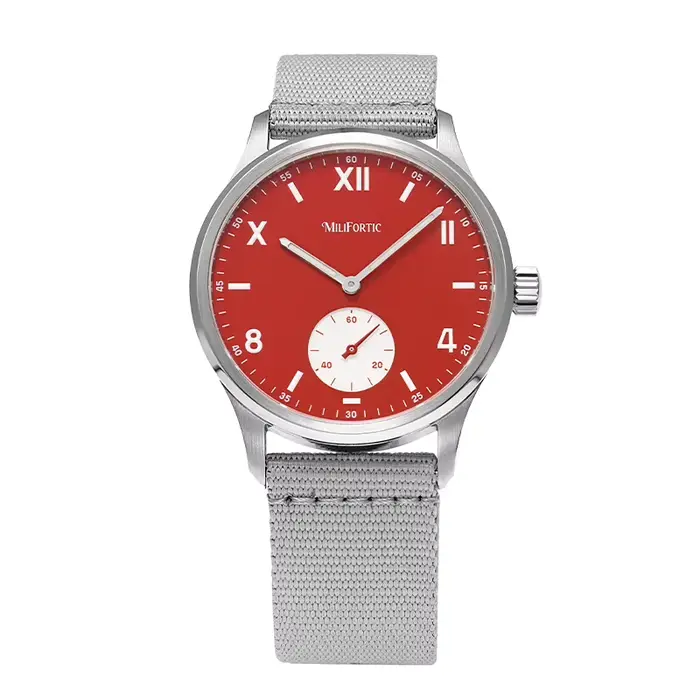 Montre Milifortic S117 style Bauhaus, cadran minimaliste avec sous-cadran, cadran coloré, montre-bra