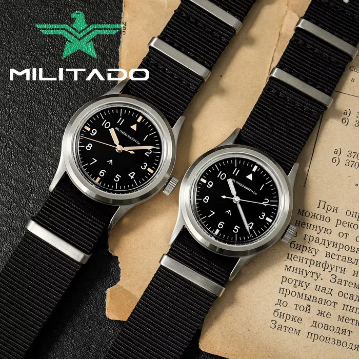 Militado ML14 36mm montre VH31 balayage deuxième mouvement à Quartz montre saphir cristal Super lumi