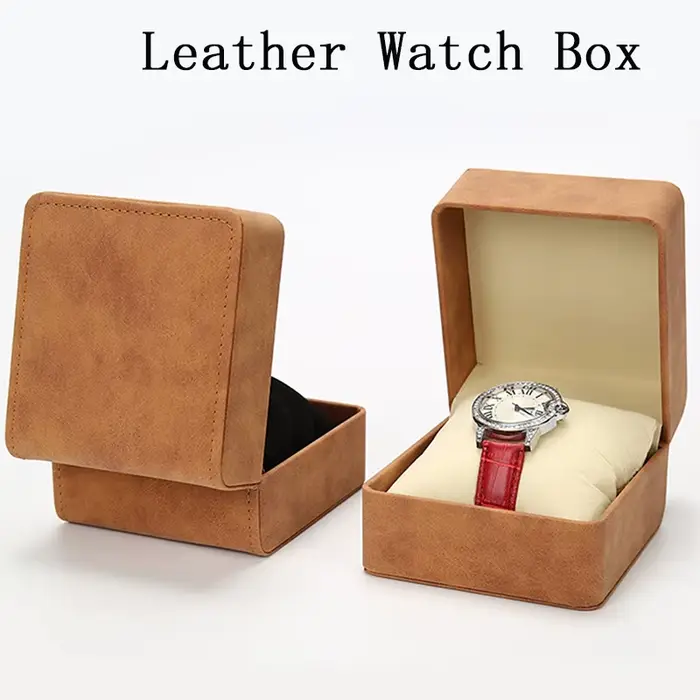 Boîte à montre en cuir de luxe élégante pour homme avec gravure dorée et rangement pratique pour montres à clapet et bijoux occasions spéciales