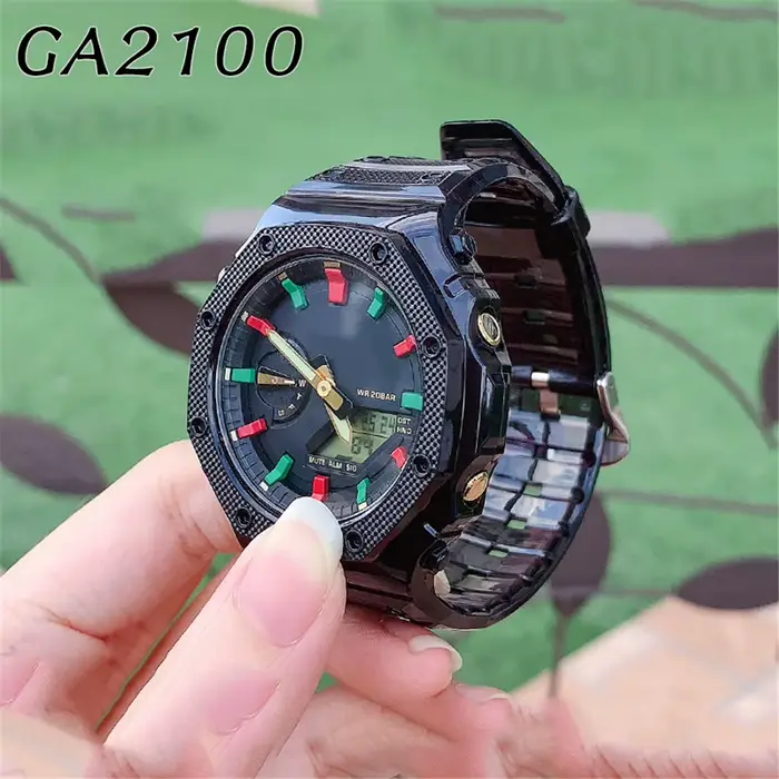 Bracelet en résine transparente pour Casio G-Shock GA-2100 avec fermeture en acier inoxydable pour hommes et femmes occassions spéciales