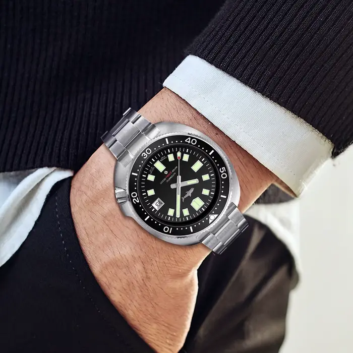 Heimdallr NH35A montre de plongée automatique 44mm 200M étanche saphir céramique lunette C3 lumineux hommes montres