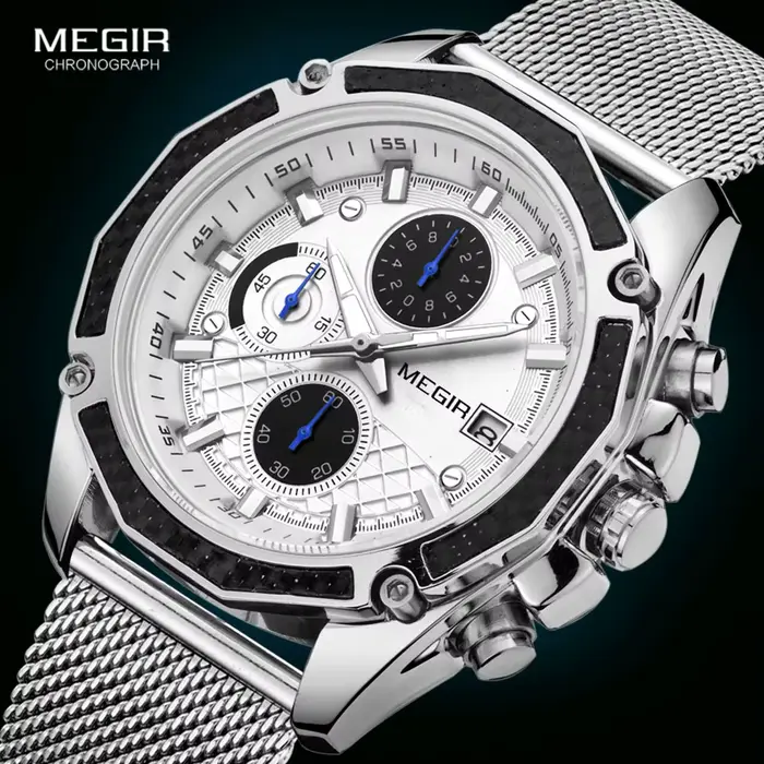 MEGIR – montre de luxe à Quartz pour hommes