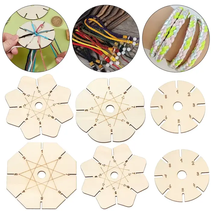 Disques en bois pour tressage de bracelets et fabrication de bijoux DIY pour artisans et débutants occasions spéciales