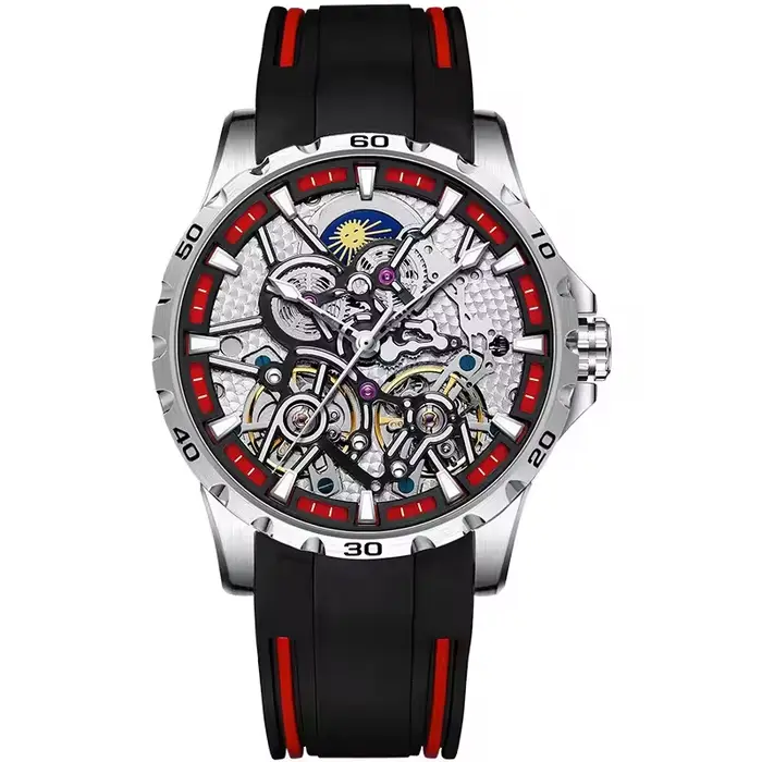 Montre mécanique à double tourbillon automatique de marque Ailang, grand cadran, bracelet en cuir
