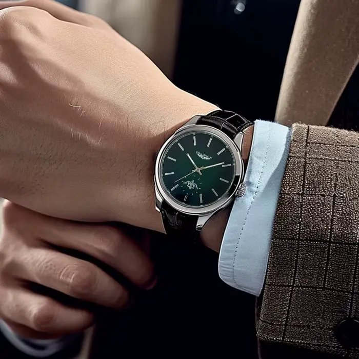 Montre homme quartz décontractée et élégante pour hommes avec bracelet en cuir pour occasions spéciales et mode