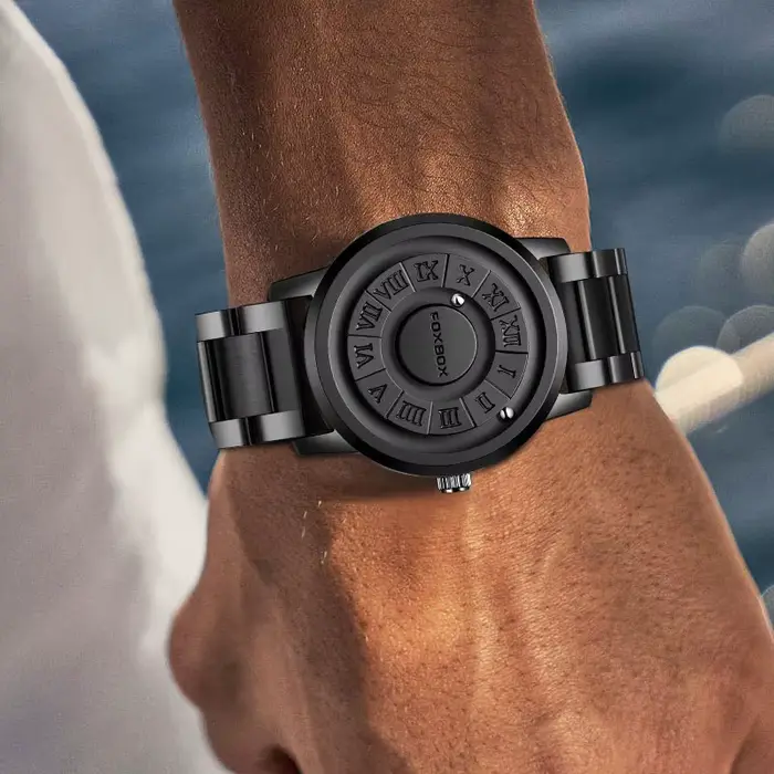 LIGE-Montre de luxe avec pointeur magnétique pour homme, accessoire de sport, chronographe à quartz