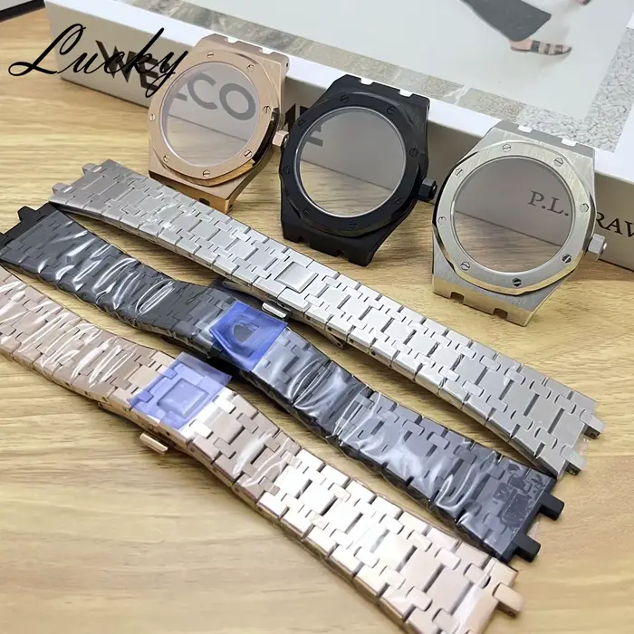 Boîtier de montre AP de haute qualité 41 mm, NH34 NH35 NH36 NH38 NH39 NH70, cristal saphir, acier inoxydable massif, pièces de boîtier de montre AP