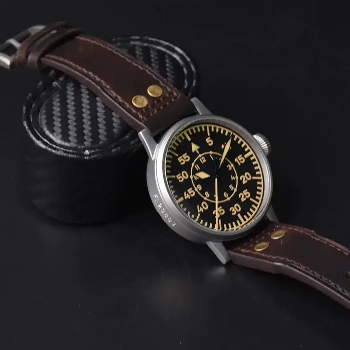 Hruodland 2026 nouvelle montre mécanique automatique pour homme rétro pilote 42MM PT5000 en acier inoxydable étanche 10 bars saphir C3 reloj